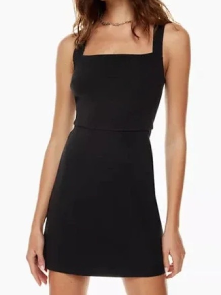 Aritzia Black Square-Neck Mini Dress
